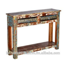 Sturdy Wooden Table with Two Drawer
